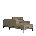 Modern Beige L Shaped Sectional Sofa With Armrests And Black Legs 3d model