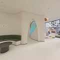 Modern Beauty Hair Salon Interior With Green Chair White Sofa And Oval Decor