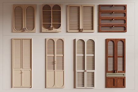 Blind door panel cabinet door shutter 3d model