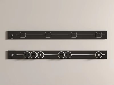 Sleek Black Power Strips With Multiple Sockets And On Off Switches 3d model