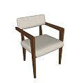 Modern Minimalist Dining Chair With Wooden Frame And Upholstered Seat Backrest