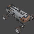 CRL 13 Rugged Exploration Rover With Large Wheels Metallic Body And Orange Cockpit