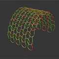 Copper Circular Ring Grid Structure With Intricate Interconnected Rings And Reflective Surface