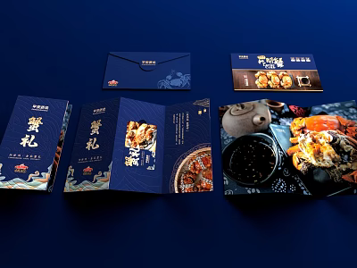 Premium Commercial Food Gift Packaging Equipment with Crab Brochure Envelope and Gift Box 3d model