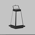 Modern Decorative Lantern With Black Frame White Translucent Panel And Handle