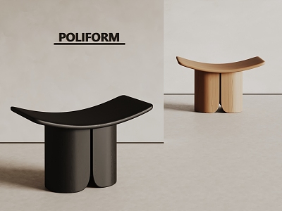 poliform Style Stool Solid Wood Stool Low Stool Catering Stool 3d model