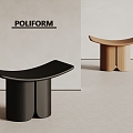 poliform Style Stool Solid Wood Stool Low Stool Catering Stool 3d model