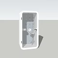 Public Facility Information Kiosk With Transparent Enclosure And Digital Buttons