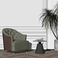 Jane European Single Sofa Single Sofa Side Combination 3d model