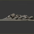 Natural Stone Circle Design With Wooden Square Platform Base And Rough Stones
