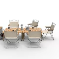 Stylish Conference Table With Six Chairs Tray Cups And Wine Rack Cabinet