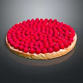 Fresh Raspberry Tart With Sweet Cream Topping And Flaky Pastry Crust
