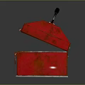 Red Open Metal Household Toolbox With Black Handle And Storage Space