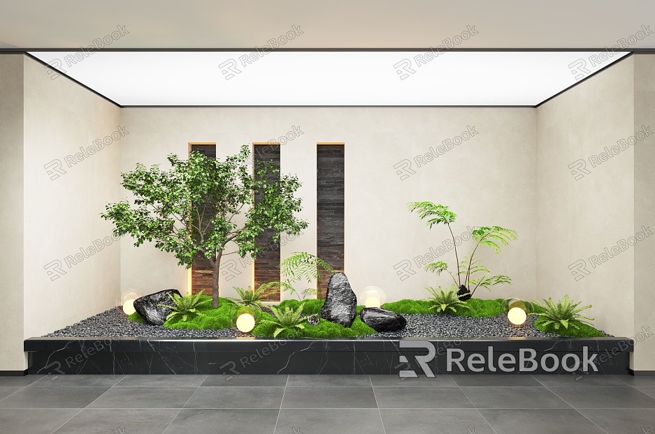 Modern Indoor Landscape Landscaping Landscape Setches Indoor Landscape Indoor Landscape Bryophytes Plant Heap model