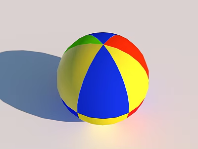 Vibrant Multicolored Playground Ball With Yellow Blue Red Green Sections For Kids 3d model