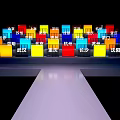 Colorful LED Modular Commercial Equipment Displaying Multiple City Names For Exhibition