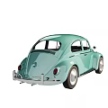 Classic Mint Green Volkswagen Beetle With Vintage Design And Retro Body Lines