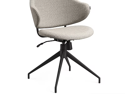 Beige Fabric Office Chair With Black Metal Base And Comfortable Seat Design 3d model