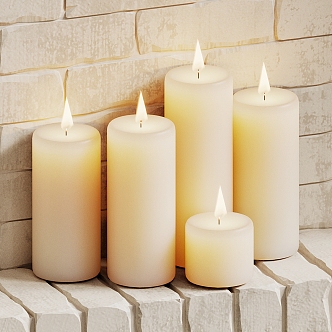 Modern candles 3d model