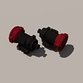 Dual Red And Black Industrial Equipment Mechanical Components With Cylindrical Structure 3d model