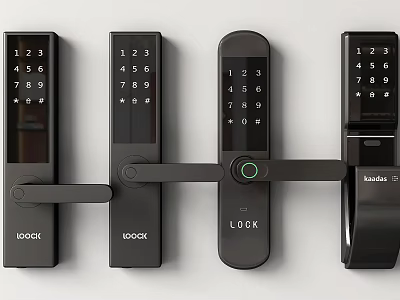Modern Smart Locks With Numeric Keypad And Handle Design Features 3d model
