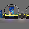 Modern display stand installation 3d model