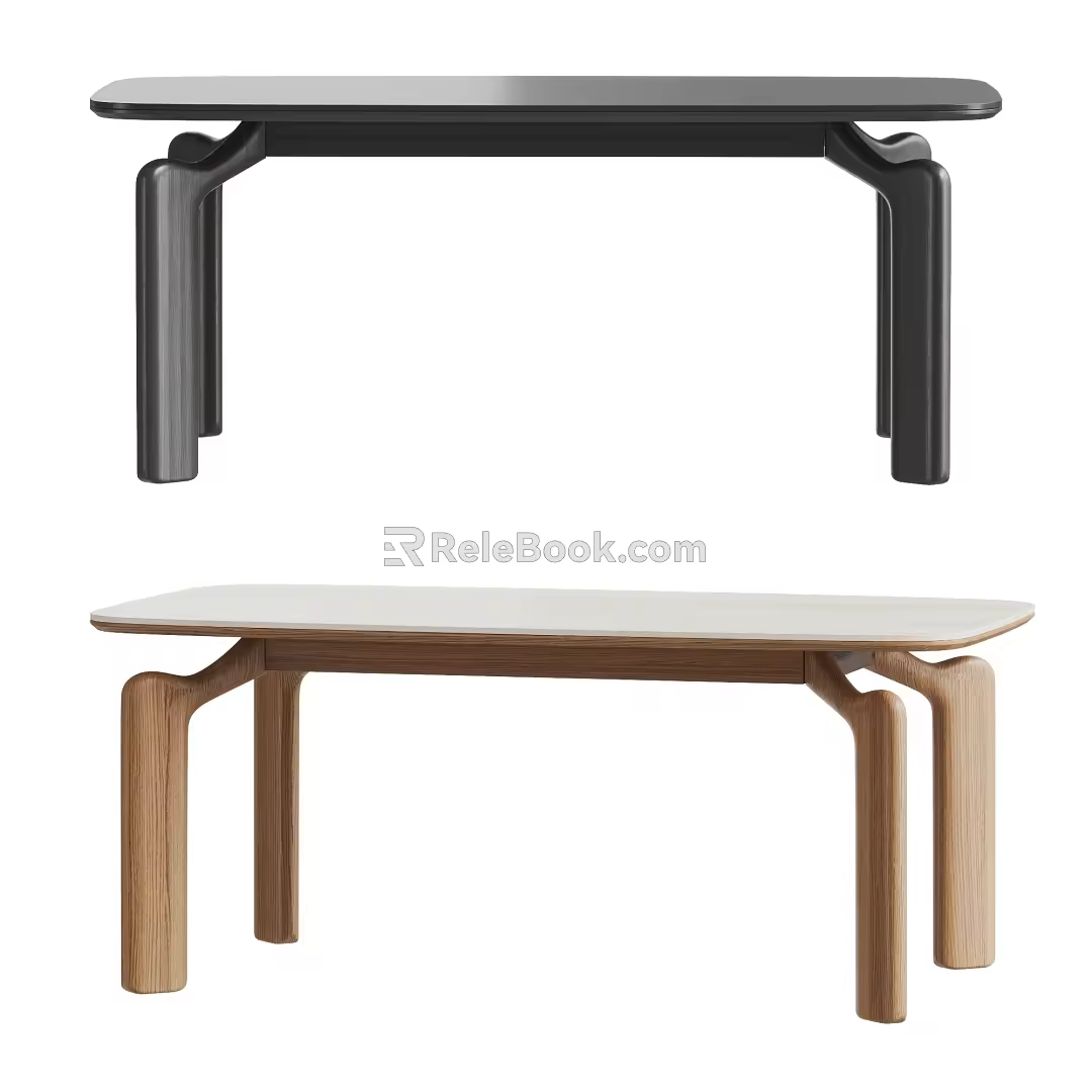 Antique Style Elephant Leg Table Silent Style Table Cream Style Table Solid Wood Table Rock Plate Table 3d model