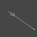 3D Rendered Ornate Metallic Spear With Sharp Spearhead Circular Ornament And Shiny Symbol