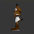 Cartoon Fox Character With White Coat Glasses Blue Eyes And Brown Boots