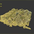 Detailed Terrain Mountainous Landscape With Green Vegetation Blue Water And Rock Formations