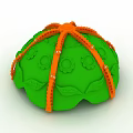 Green Mushroom Shaped Playground Equipment With Orange Tentacles Flower Decorations And Leaves