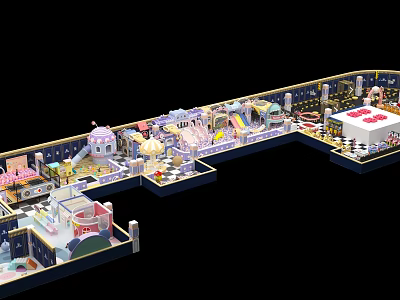 Colorful Playground With Slides Swings Climbing Frames Interactive Areas And Safe Flooring 3d model