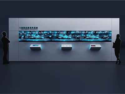 GVD Modern Wall Interactive Device Multimedia Intelligent Traffic Driving New Energy Small Screen Control Large Screen Knob Touch Metal Grey Long Screen Interactive 3d model