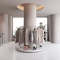 Bright Minimalist Womens Clothing Store Interior Display With Stylish Garments Mannequins And Fashion Accessories