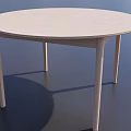 Light Wood Round Dining Table With Slim Legs And Simple Design 3d model