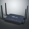 Black Zyxel Wireless Router With Four External Antennas For Home Network Use