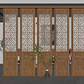 Chinese-style partition carved partition 3d model