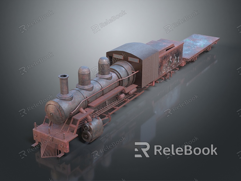 INDUSTRIAL LOFT TRAIN OLD TRAIN RUSTY TRAIN model