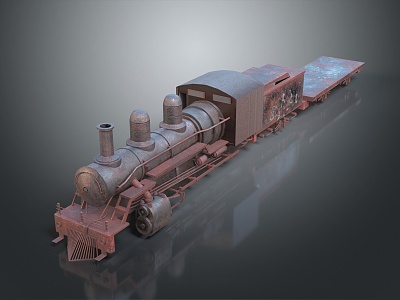 INDUSTRIAL LOFT TRAIN OLD TRAIN RUSTY TRAIN 3d model