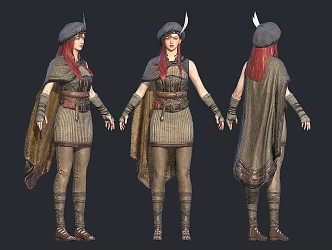 Medieval Female Ranger 3d model