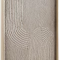 Abstract Textured Decorative Wall Art With Wooden Frame And Beige Tones