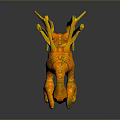 3D Character Design Of Orange Spotted Creature With Big Eyes And Long Legs
