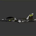 3D Model of Space Aerospace Fighter Jet With Modern Future Design