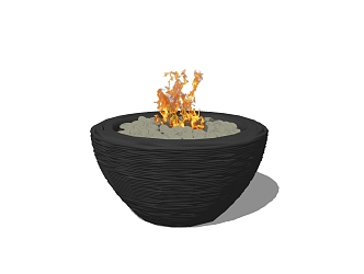 Modern stove courtyard brazier 3d model