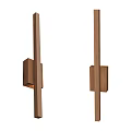 Modern Wooden Wall Lamps Featuring Long Frame and Rectangular Light Base 3d model