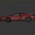 Red Sports Car With Aerodynamic Design Black Wheels And Rear Spoiler