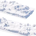Natural Snow Piles With Irregular Shapes In Winter Landscape Scene