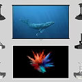 Modern Projector Projection Curtain 3d model