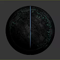 Cartoon Scene Featuring Gray Egg Shaped Object With Small Square Textures And Blue Grid Lines