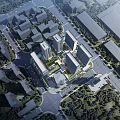 Aerial Planning of Urban Community With High Rise Buildings Road Networks and Green Spaces